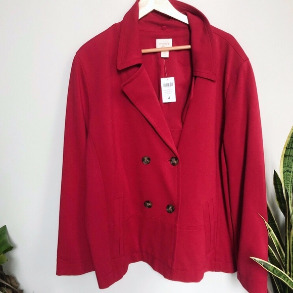 Chico's Pleasantly Peacoat Jacket Renaissance 4 - Picture 1 of 7